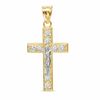 Thumbnail Image 0 of Cubic Zirconia Crucifix Necklace Charm in 10K Two-Tone Gold