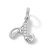 Thumbnail Image 2 of Cubic Zirconia Calligraphy Initial "A" Bracelet Charm in Sterling Silver
