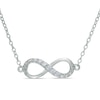 Thumbnail Image 0 of Cubic Zirconia Sideways Infinity Necklace in Semi-Solid Sterling Silver