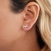Thumbnail Image 2 of Cubic Zirconia Three Stone Stud Earrings in 10K Gold