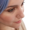 Thumbnail Image 1 of 14K Semi-Solid and Hollow Gold CZ and Simulated Blue Opal Three Piece Nose Ring Set - 22G