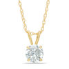 Thumbnail Image 0 of Child's 5mm Cubic Zirconia Solitaire Pendant in 10K Gold - 13"