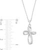Thumbnail Image 2 of Cubic Zirconia Looping Cross Pendant in Sterling Silver