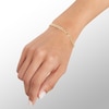 Thumbnail Image 2 of 10K Hollow Gold Beveled Curb Chain Bracelet - 7.5"
