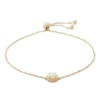 Thumbnail Image 0 of 5mm Simulated Opal and Cubic Zirconia Frame Bolo Bracelet in 10K Gold - 9.25"