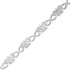 Thumbnail Image 0 of Diamond Accent Butterfly Infinity link Bracelet in Sterling Silver - 7.25"
