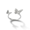 Thumbnail Image 0 of Cubic Zirconia Double Butterfly Wrap Ring in Sterling Silver