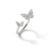 Thumbnail Image 1 of Cubic Zirconia Double Butterfly Wrap Ring in Sterling Silver