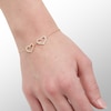 Thumbnail Image 2 of Made in Italy Cubic Zirconia Double Heart Outline Bolo Bracelet in 10K Solid Gold - 9"