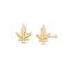Thumbnail Image 0 of 022 Gauge Diamond-Cut Cannabis Leaf Nose Stud in 14K Gold