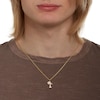 Thumbnail Image 3 of Cubic Zirconia "T" Initial with Crown Necklace Charm in 10K Solid Gold