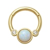 Thumbnail Image 0 of 016 Gauge 8mm Simulated Opal and Cubic Zirconia Cartilage Hoop in 10K Gold