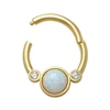 Thumbnail Image 1 of 016 Gauge 8mm Simulated Opal and Cubic Zirconia Cartilage Hoop in 10K Gold