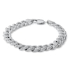 Thumbnail Image 0 of 1/6 CT. T.W. Diamond Curb Chain Bracelet in Sterling Silver - 8.5"