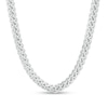 Thumbnail Image 0 of Made in Italy 6.9mm Pavé Miami Curb Chain Necklace in Solid Sterling Silver - 22"