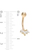 Thumbnail Image 1 of 14K Solid Gold CZ Marquise Five Stone Belly Button Ring - 14G 3/8"
