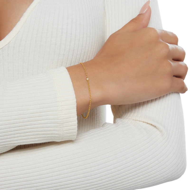 Diamond Accent Bracelet in Sterling Silver with 14K Gold Plate
