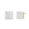 Thumbnail Image 0 of 1/20 CT. T.W. Diamond Square Stud Earrings in Sterling Silver with 14K Gold Plate
