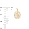Thumbnail Image 1 of Cubic Zirconia Our Lady of Guadalupe Oval Medallion Necklace Charm in 10K Semi-Solid Two-Tone Gold