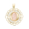 Thumbnail Image 0 of Small Our Lady of Guadalupe Medallion Necklace Charm in 10K Semi-Solid Two-Tone Gold
