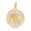 Thumbnail Image 1 of Double Sided Mary Jesus Necklace Charm in 10K Semi-Solid Gold