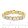 Thumbnail Image 3 of Baguette and Round Cubic Zirconia Cluster Octagonal Frame Bracelet in Solid Sterling Sliver with 14K Gold Plate - 8.3"
