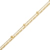 Thumbnail Image 0 of Double Cable and Mirror Chain Anklet in 10K Solid Gold Bonded Sterling Silver - 10"