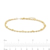 Thumbnail Image 1 of Double Cable and Mirror Chain Anklet in 10K Solid Gold Bonded Sterling Silver - 10"
