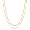 Thumbnail Image 0 of Double Flat Curb and Mirror Cable Chain Necklace in 10K Solid Gold Bonded Sterling Silver - 17"