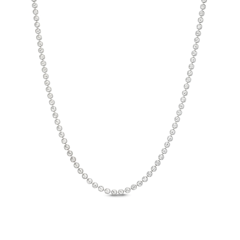 Made in Italy Diamond-Cut Beaded Chain Necklace in Solid Sterling Silver - 18"