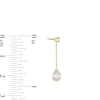 Thumbnail Image 1 of Cubic Zirconia Bezel Pear Dangle Chain Earrings in 10K Solid Gold