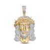 Thumbnail Image 0 of 1/6 CT. T.W. Diamond Thorn Crown Jesus Necklace Charm in Sterling Silver with 14K Gold Plate
