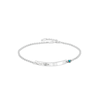 Thumbnail Image 0 of Birthstone Engravable Name ID Bracelet in Sterling Silver - 7.5 in.