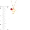 Thumbnail Image 1 of Birthstone Initial Necklace in 10K Gold - 18 in.