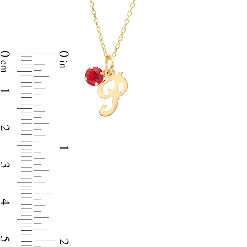 Birthstone Initial Necklace in 10K Gold - 18 in.
