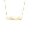 Thumbnail Image 0 of Personalized Flourish Script Name Chain Necklace in Sterling Silver with 14K Gold Plate - 18"