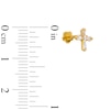 Thumbnail Image 1 of ​​​​​​​14K Gold CZ Cross Stud - 18G 5/16"