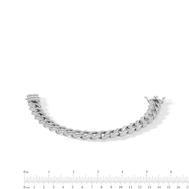 Sterling Silver CZ Baguette Stone Curb Bracelet