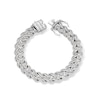 Thumbnail Image 0 of Sterling Silver CZ Baguette Curb Chain Bracelet