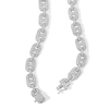 Thumbnail Image 2 of Sterling Silver CZ Round and Baquette Link Necklace
