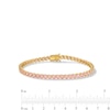 Thumbnail Image 2 of 10K Solid Gold CZ Pink Link Bracelet
