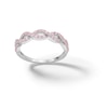 Thumbnail Image 0 of ​​​​​​​Sterling Silver Pink CZ Braided Ring - Size 7