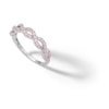 Thumbnail Image 2 of ​​​​​​​Sterling Silver Pink CZ Braided Ring - Size 7