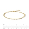 Thumbnail Image 2 of 10K Gold Bonded Figaro and Bead Double Chain Anklet - 10"