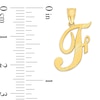 Thumbnail Image 1 of 10K Solid Gold Diamond Cut Script Letter F Charm