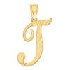 Thumbnail Image 0 of 10K Solid Gold Diamond Cut Script Letter T Charm
