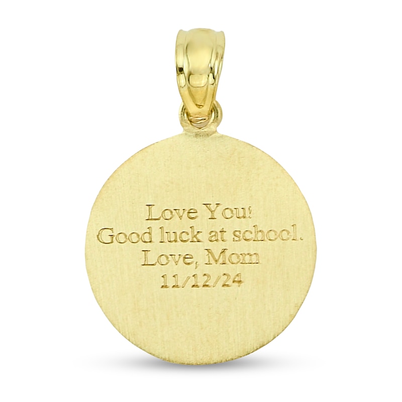 10K Solid Gold Engravable Circle Charm