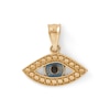 Thumbnail Image 0 of Diamond-Cut Evil Eye with Black Enamel Charm in 10K Solid Gold