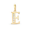 Thumbnail Image 0 of Cubic Zirconia "E" Initial Charm Pendant in 10K Solid Gold