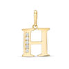 Thumbnail Image 0 of Cubic Zirconia "H" Initial Charm Pendant in 10K Solid Gold